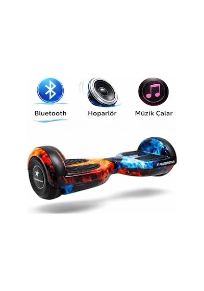 Elektrikli Kaykay Hoverboard Bluetooth Hoparlörlü 6.5 Inch Otomatik Akıllı Denge RS-S5 -Bicolor Flame GrafitiElektrikli Kaykay Hoverboard Bluetooth Hoparlörlü 6.5 Inch Otomatik Akıllı Denge RS-S5 -Bicolor Flame Grafiti