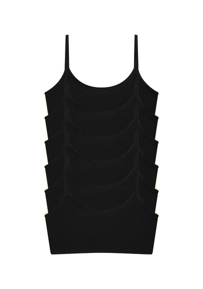 Armoris Kız Çocuk Siyah Yarım Atlet Pedsiz Alıştırma Sütyeni 6'lı Paket Slim Fit Konforlu Çamaşır