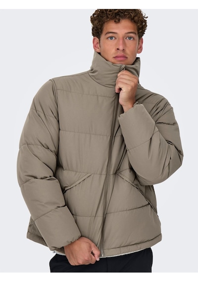 Only & Sons Onspack Lıfe Puffer Jacket Otw Erkek Gri Mont - 22034718 Gri