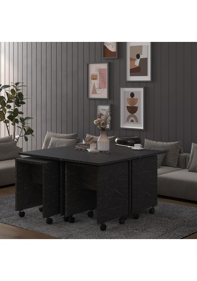 Asra Trend Akıllı Orta Sehpa OS003 %100 MDF 5 Parça Yavrulu Puf Sehpa Seti Royal Mermer Asra Trend Akıllı Orta Sehpa OS003 %100 MDF 5 Parça Yavrulu Puf Sehpa Seti Royal Mermer
