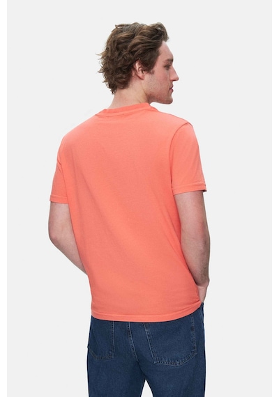 Ucla Tatum Sıcak Pembe Bisiklet Yaka Baskılı Standard Fit Erkek Tshirt Sıcak Pembe