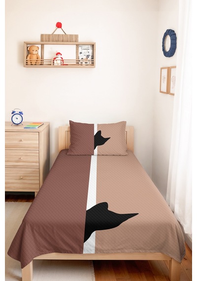 Kedi Desenli Pudra Genç Odası Tek Kişilik Pike Takımı - Vizon Siyah 160x220 Cm Kapitone Yatak Örtüsü Kabuğu Pencere Nefesi Kedi Desenli Pudra Genç Odası Tek Kişilik Pike Takımı - Vizon Siyah 160x220 Cm Kapitone Yatak Örtüsü Kabuğu Pencere Nefesi