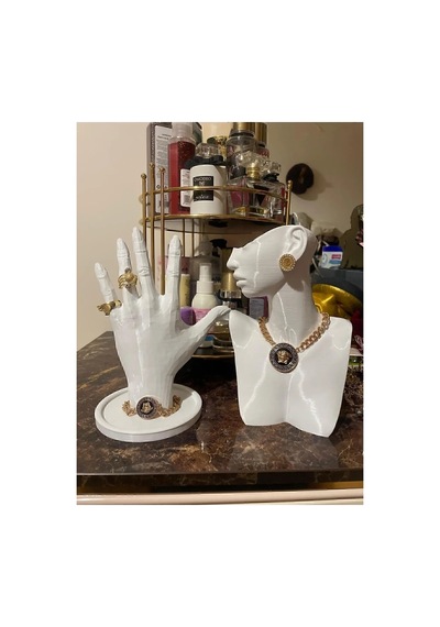 4lü Set Dekoratif Takı Organizer Manken Standı Makyaj Mücevher Kolye Tasarım Sergi Yüzük 21 Cm Dlc3d Siyah Ve Beyaz Set 20 Cm 02821210