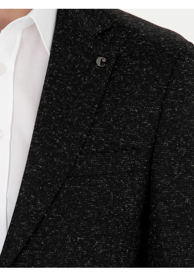 Cacharel Siyah Slim Fit Yün Karışımlı Klasik Ceket