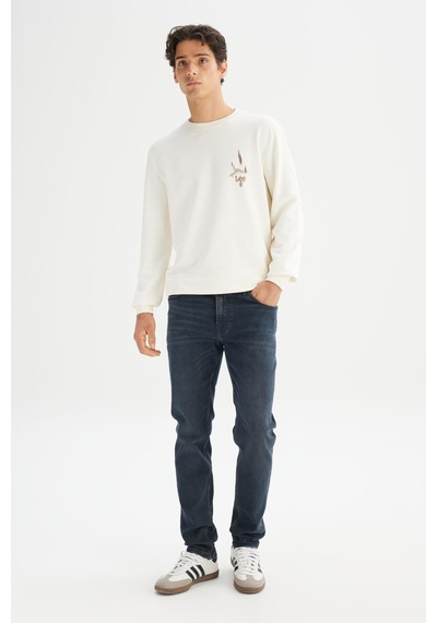 Lee Erkek Baskılı Sweatshirt Ecru Ecru
