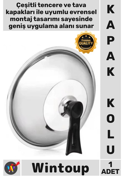 Kapak Isıya Dayanıklı Şık Mutfak Aksesuarı Yedek Parça Tutacağı Dikey Tasarım Tencere Kapağı Kolu