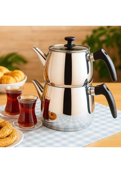 Tr Paci Aleda Serisi Plastik Kulplu 304 Çelik Çaydanlık 2 Litre Hacimli Diğer