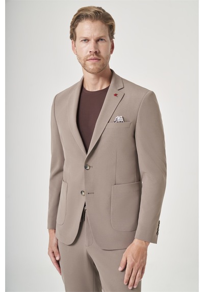 İmza Kahverengi Mono Yaka 6 Drop Slim Fit Beli Lastikli Takım Elbise 1001260194 Sütlü Kahverengi İmza Kahverengi Mono Yaka 6 Drop Slim Fit Beli Lastikli Takım Elbise 1001260194 Sütlü Kahverengi