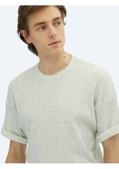 Kip Açık Haki Baskılı Bisiklet Yaka Pamuk Karışımlı T-shirt Çok Renkli Kip Açık Haki Baskılı Bisiklet Yaka Pamuk Karışımlı T-shirt Çok Renkli