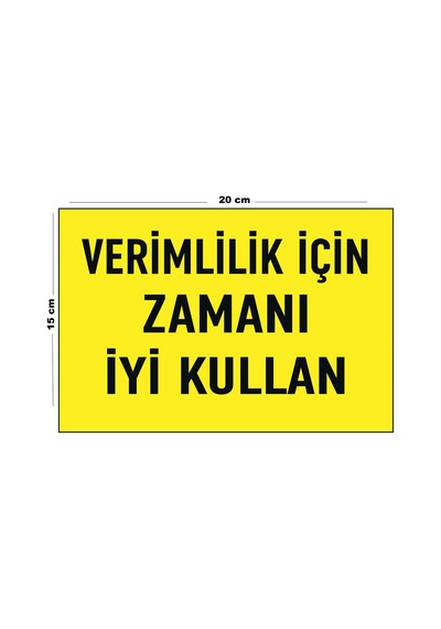 Lucena Metal Verimlilik İçin Zamanı İyi Kullan 15 Cm X 20 Cm Uyarı Levhası Yönlendirme Tabelası
