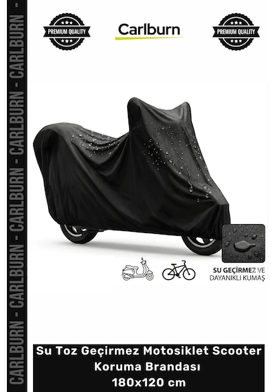Branda Uv Korumalı Branda Su Toz Geçirmez Motosiklet Scooter Koruma Brandası 180x120 Cm