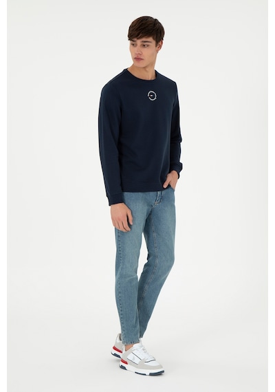 U.S. Polo Assn. Erkek Regular Fit Bisiklet Yaka Lacivert Sweatshirt 50293436-VR033
