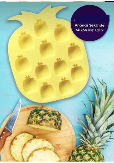 Pratik Ananas Şeklinde Silikon Buz Kalıbı Silikon Yapışmaz Buzluk Ananas Buz Kalıbı Silikon Diğer