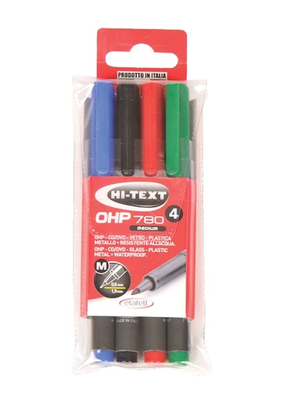 Hi-text Asetat Kalemi Permanent M Seri 4 Renk 780m4pvc Çok Renkli