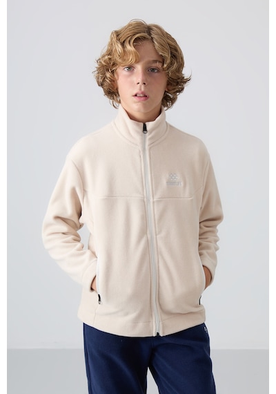Tommylife Tommy Life Bej Kalın Yumuşak Dokulu Standart Fit Nakışlı Polar Erkek Çocuk Sweatshirt - 11223 Bej
