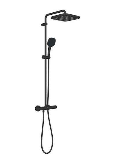 Grohe Tempesta Cube Duş Sistemi Termostatik Duş Bataryalı Mat Siyah - 266892431 Siyah