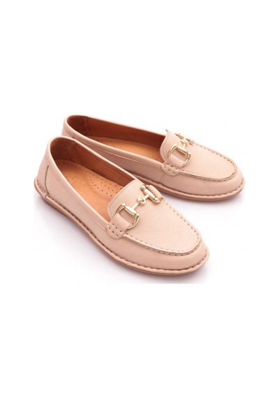 Dgn E224 Kadin Loafer Ayakkabi Bej