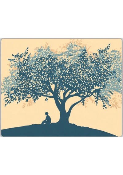 Ağaç Altında İnsan Baskılı Mouse Pad 18x22 Cm