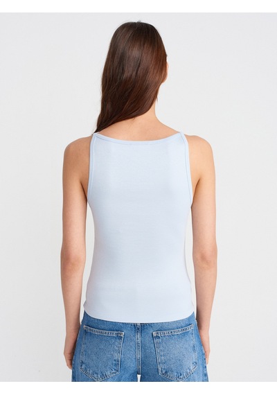 Dilvin 21048 Halter Yaka Top-açık Mavi Açık Mavi