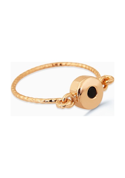 Kuyumcudukkani Siyah Taşlı Elişi Trend Yüzük-10320-r-blk Rose Gold
