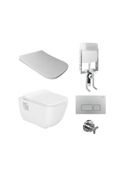 Turkuaz Cerastyle Aqua Rimless Kanalsız Asma Klozet ve Gömme Rezervuar Tam Set