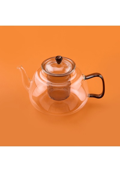 Tohanaa Cam Süzgeçli Demlik - Şeffaf / Antrasit - 1100 Ml Renkli