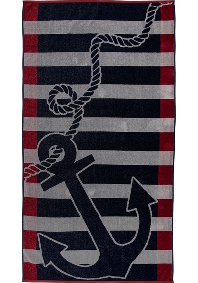Özdilek Cannes Grey Anchors Kadife Plaj Havlusu 86x162 400109