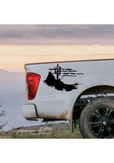 Kaktüs Ve Vahşi Batı Sticker - Araba Oto Motosiklet Karavan Cam Sticker - 00126 60x40 Cm