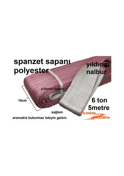 Spanzet Sapanı 6ton -5 Metre Yük Taşıma Çekme Halatı Vinç Halatı