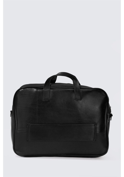 Westbag Unisex Hakiki Deri Laptop & Evrak Çantası Uzun Omuz Askılı 15-16 İnç Siyah
