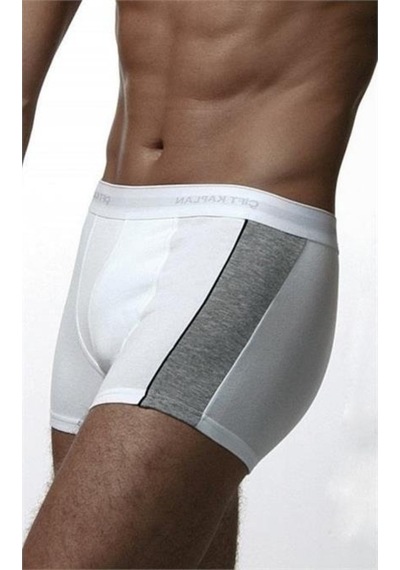 1 Adet Çift Kaplan 850 Biyeli Elastan Sportif Boxer Külot Beyaz