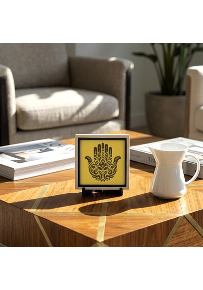 Hamsa Figürlü Modern Dekoratif Obje, Sevdiklerinize Değer Katacak Şık Bir Armağan 10x10 Cm