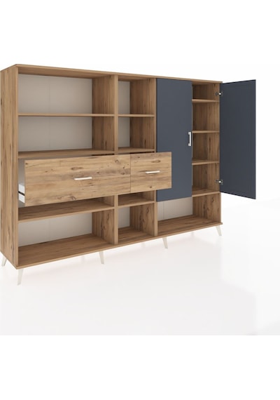 Hyperion Dolap 10 Raflı 2 Çekmeceli 2 Kapaklı 220x44x163 Çam-antr Çam-antrasit/çam Hyperion Dolap 10 Raflı 2 Çekmeceli 2 Kapaklı 220x44x163 Çam-antr Çam-antrasit/çam