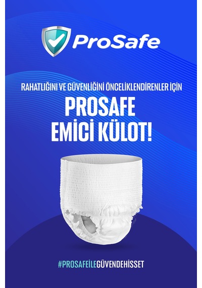 Prosafe Külotlu Yetişkin Hasta Bezi Emici Külot Islaklık Göstergeli Bel Ölçüsü 130-170cm Xlarge 30'lux2paket XL