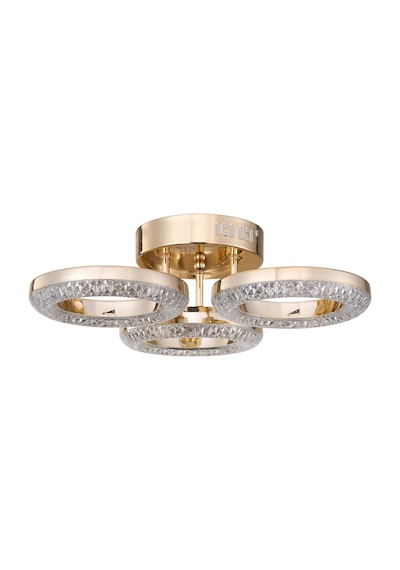Oylum 3'lü Gold 24 Watt Kristalli Koridor Salon Led Plafonyer Avize Gold