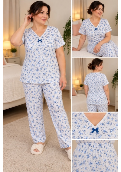 Üç Gül Ticaret Şık Ve Zarif Çiçek Desenleriyle Tasarlanan Kadın Pijama Takımı, Ev Giyiminde Konfor Ve Şıklığı Bir Arada Sunar. Beyaz Beyaz Üç Gül Ticaret Şık Ve Zarif Çiçek Desenleriyle Tasarlanan Kadın Pijama Takımı, Ev Giyiminde Konfor Ve Şıklığı Bir Arada Sunar. Beyaz Beyaz
