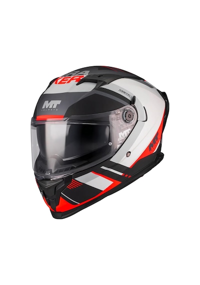 Mt Helmets Breaker Sv Inception B5 Kapalı Kask Siyah - Beyaz - Kırmızı