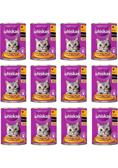 Whiskas Tavuklu Yetişkin Konserve Kedi Maması 400 Gr X 12 Adet