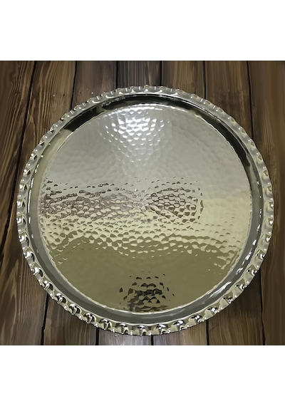 Dövme Bakır Çirtikli Tepsi 38 CM