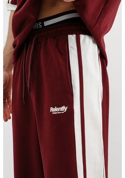 Oversize Baskılı Eşofman Takım V90-26 Bordo