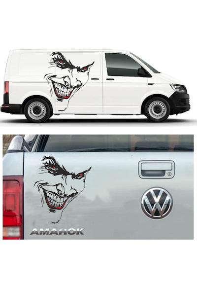 Joker Sticker - Batman Gotham City Sticker - Araba Oto Cam Motosiklet Karavan Sticker - 00057 15x13 Cm