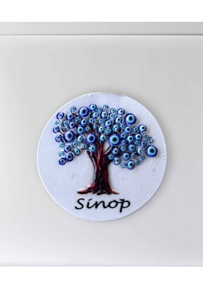 Sinop Temalı Polyester Kabartmalı Nazar Ağacı Magnet 6,5 Cm Dekoratif Hediyelik Kod:1111 Buzdolabı Süsü