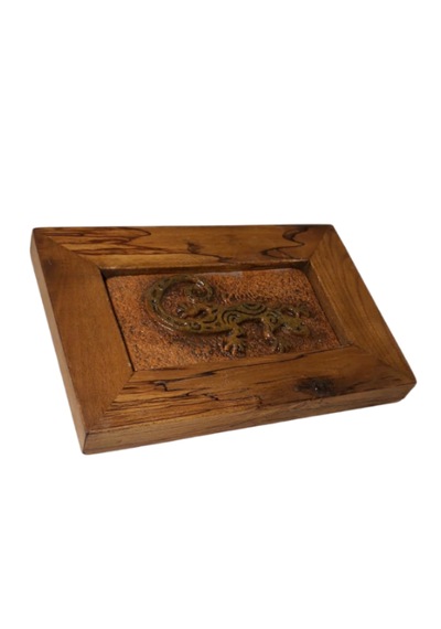Semender Ahşap Çerçeveli Seramik Elyapımı Handmade Tablo 15 22,5 2,5 Cm Çerçeveli
