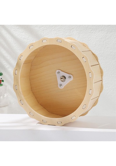Hamster Evi Ve Koşu Tekerleği Seti - Ahşap Çok Katlı Yuva Merdivenli Oyun Parkı Ve Sessiz Koşma Çarkı