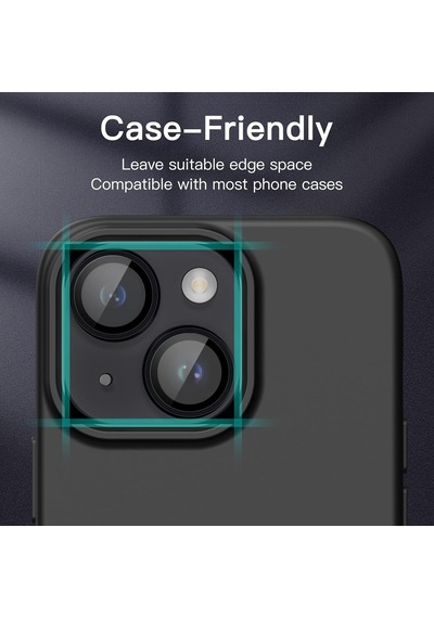 Apple Uyumlu iPhone 14 Plus Raze Metal Kamera Lens Koruyucu Siyah