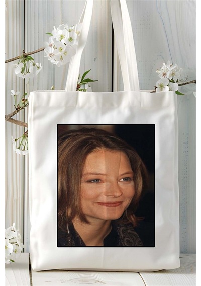 Art Hediye Jodie Foster Baskılı Bez Çanta Omuz Çantası Kişiye Özel Desen 2 Çok Renkli