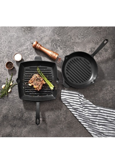 Korkmaz Casta Kare Grill Döküm Tava 26x26 CM - Kırmızı