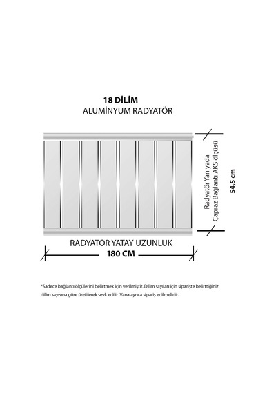 Alüminyum Panel Radyatör Ekol 600x1800 Ral 9010