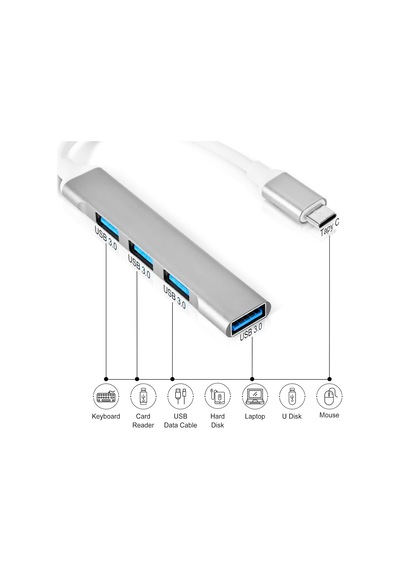 Lexroo Type-c To Usb Hub 4 Port Çoklayıcı Çoğaltıcı Adaptör