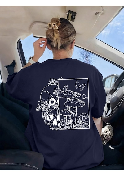 Noıssey Urban Pop Graphic Kadın Tişört Koleksiyonukod 5547 Lacivert